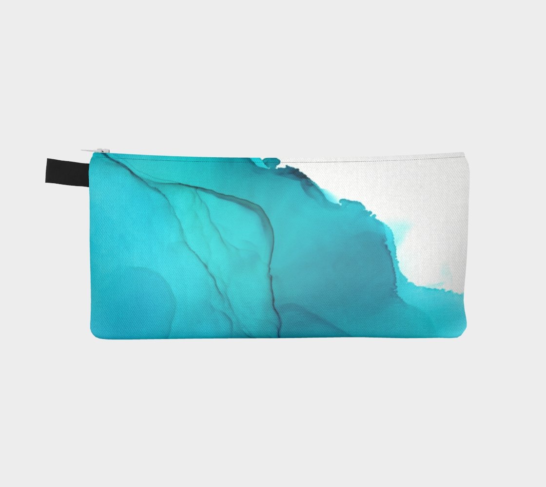 Cotton Canvas Pencil case | Blue wave