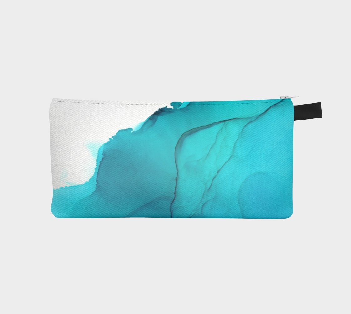 Cotton Canvas Pencil case | Blue wave