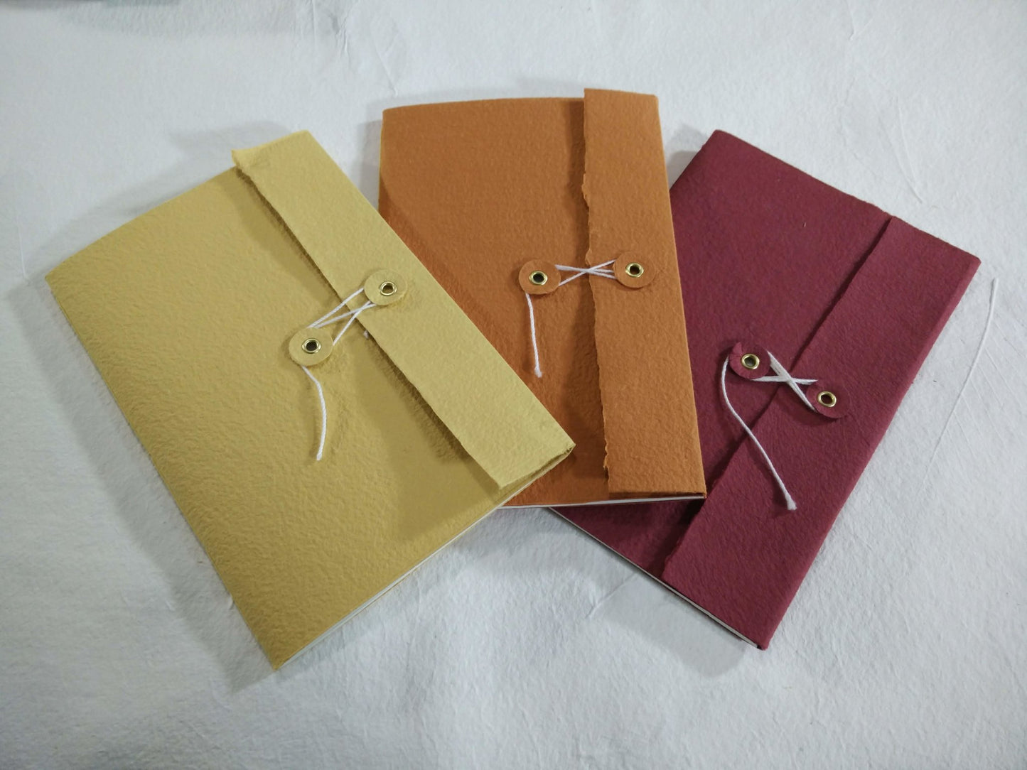 Large | Button and String Cotton Rag Notebook