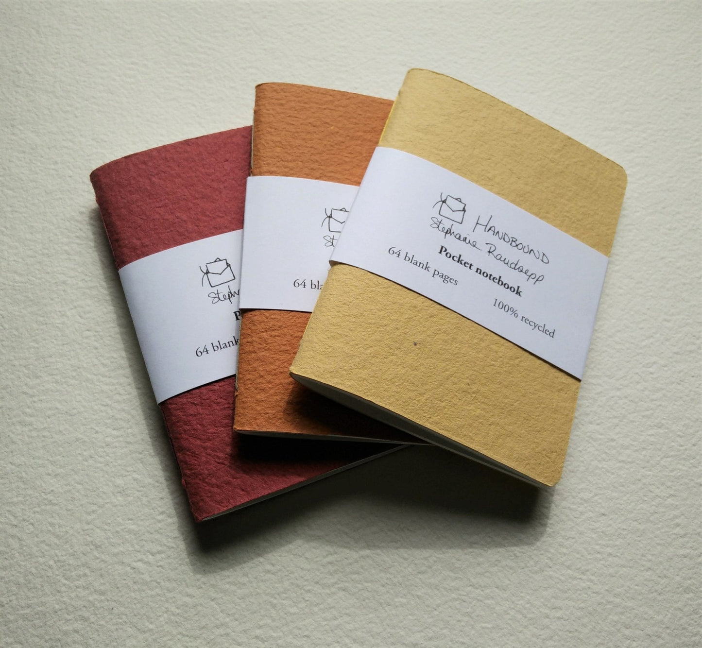 Pocket | Set of 3 Cotton Rag Notebooks